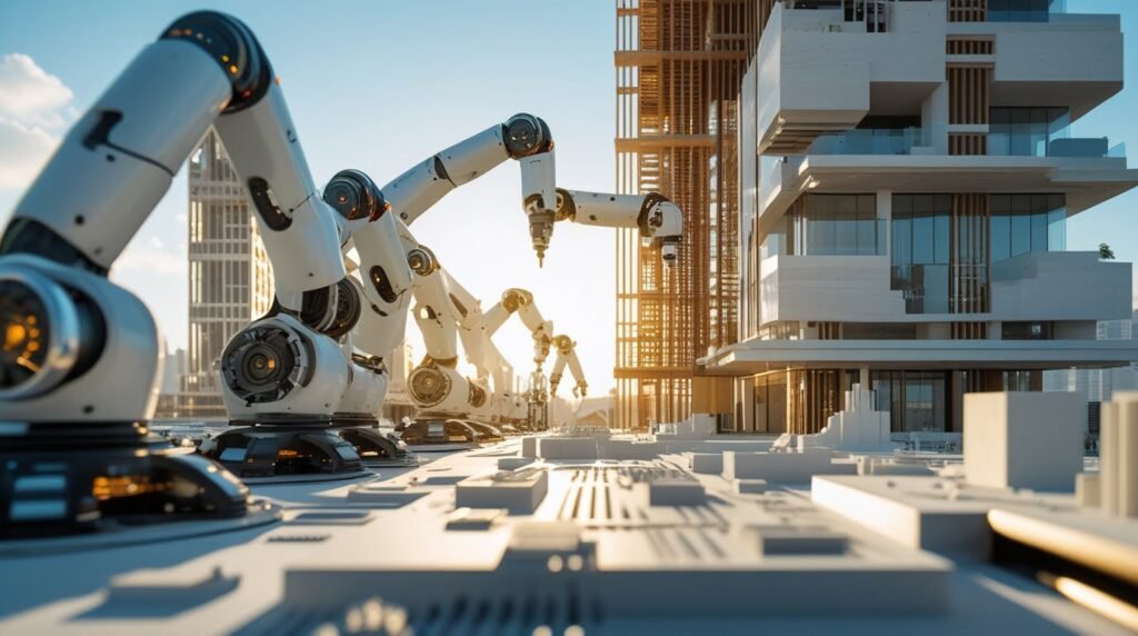 impressora 3d em uma construção civil